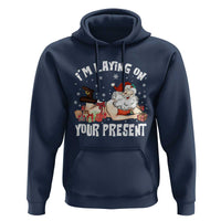 Funny Naughty Christmas Santa Hoodie I'm Laying On Your Present - Wonder Print Shop