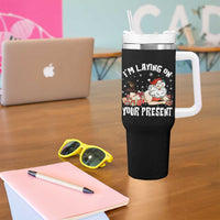 Funny Naughty Christmas Santa Tumbler With Handle I'm Laying On Your Present - Wonder Print Shop