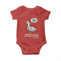 Probably Just Gonna Jingle Some Of The Way I'm Tired Baby Onesie Funny Christmas Goose - Wonder Print Shop