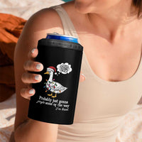 Probably Just Gonna Jingle Some Of The Way I'm Tired 4 in 1 Can Cooler Tumbler Funny Christmas Goose - Wonder Print Shop