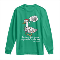 Probably Just Gonna Jingle Some Of The Way I'm Tired Long Sleeve Shirt Funny Christmas Goose - Wonder Print Shop