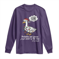 Probably Just Gonna Jingle Some Of The Way I'm Tired Long Sleeve Shirt Funny Christmas Goose - Wonder Print Shop