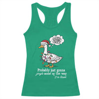 Probably Just Gonna Jingle Some Of The Way I'm Tired Racerback Tank Top Funny Christmas Goose - Wonder Print Shop