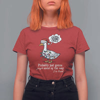 Probably Just Gonna Jingle Some Of The Way I'm Tired T Shirt For Women Funny Christmas Goose - Wonder Print Shop