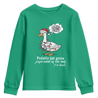 Probably Just Gonna Jingle Some Of The Way I'm Tired Youth Sweatshirt Funny Christmas Goose - Wonder Print Shop