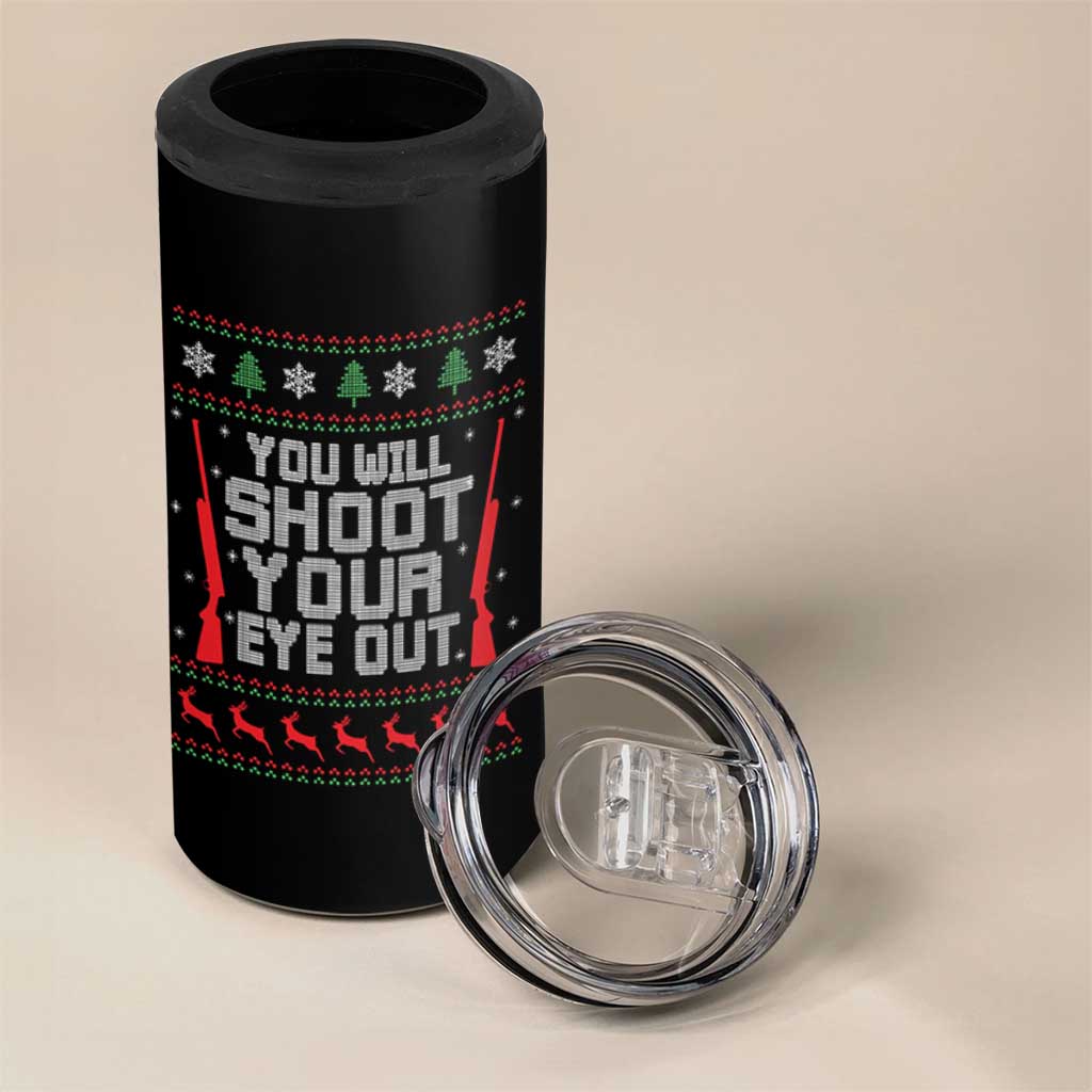 Funny You'll Shoot Your Eye Out Kid 4 in 1 Can Cooler Tumbler Christmas Movie Guns - Wonder Print Shop