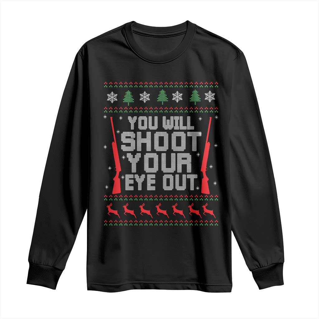 Funny You'll Shoot Your Eye Out Kid Long Sleeve Shirt Christmas Movie Guns - Wonder Print Shop