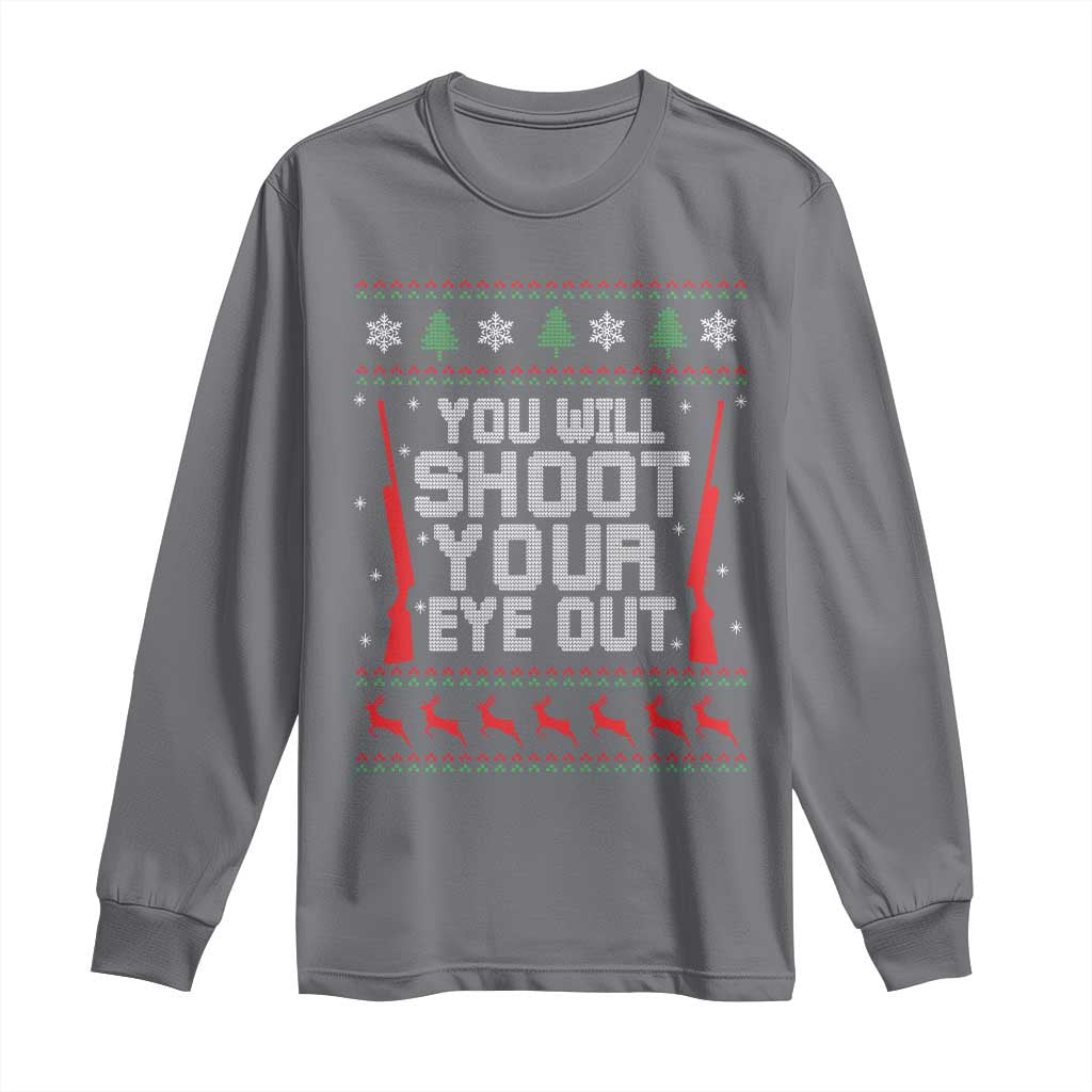 Funny You'll Shoot Your Eye Out Kid Long Sleeve Shirt Christmas Movie Guns - Wonder Print Shop