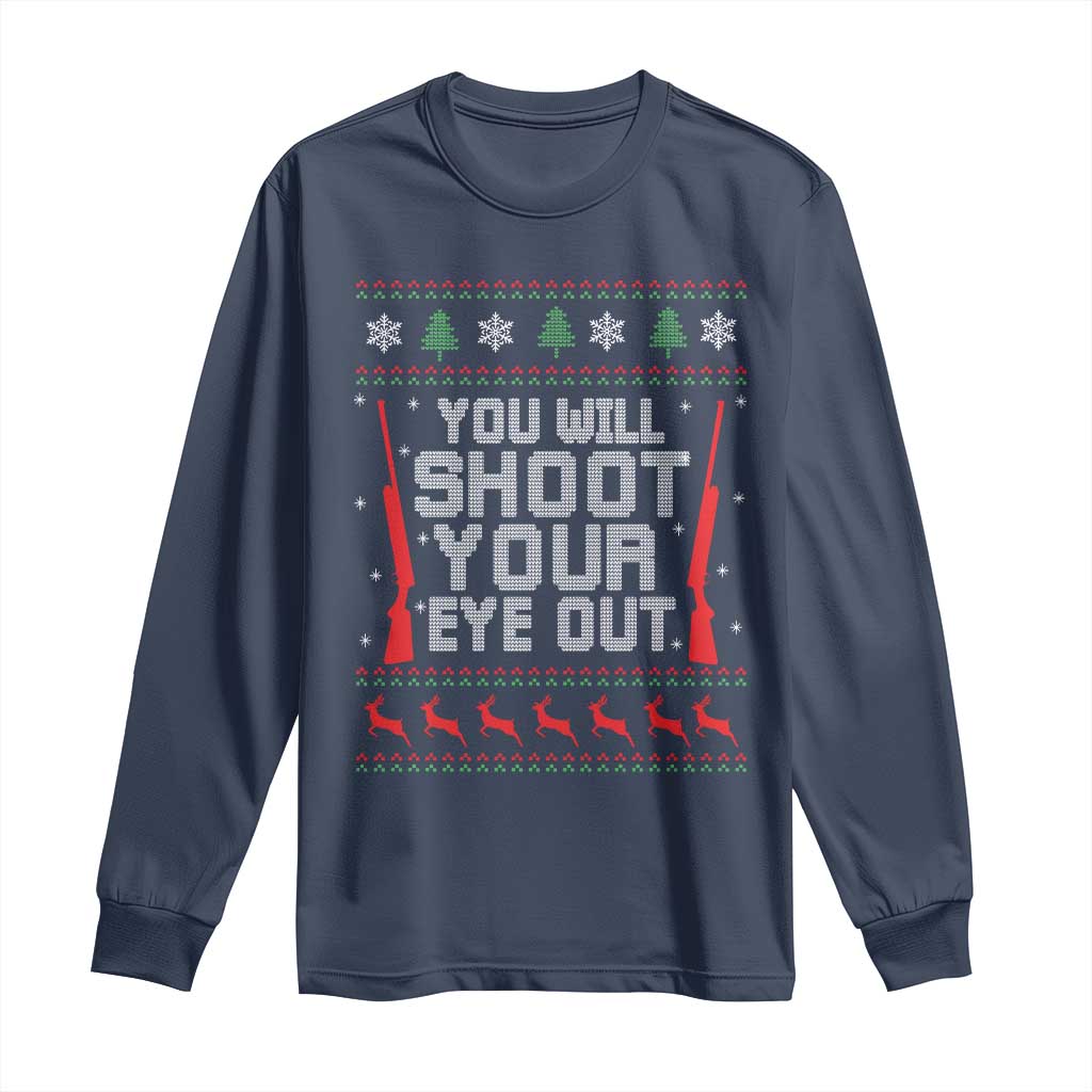 Funny You'll Shoot Your Eye Out Kid Long Sleeve Shirt Christmas Movie Guns - Wonder Print Shop