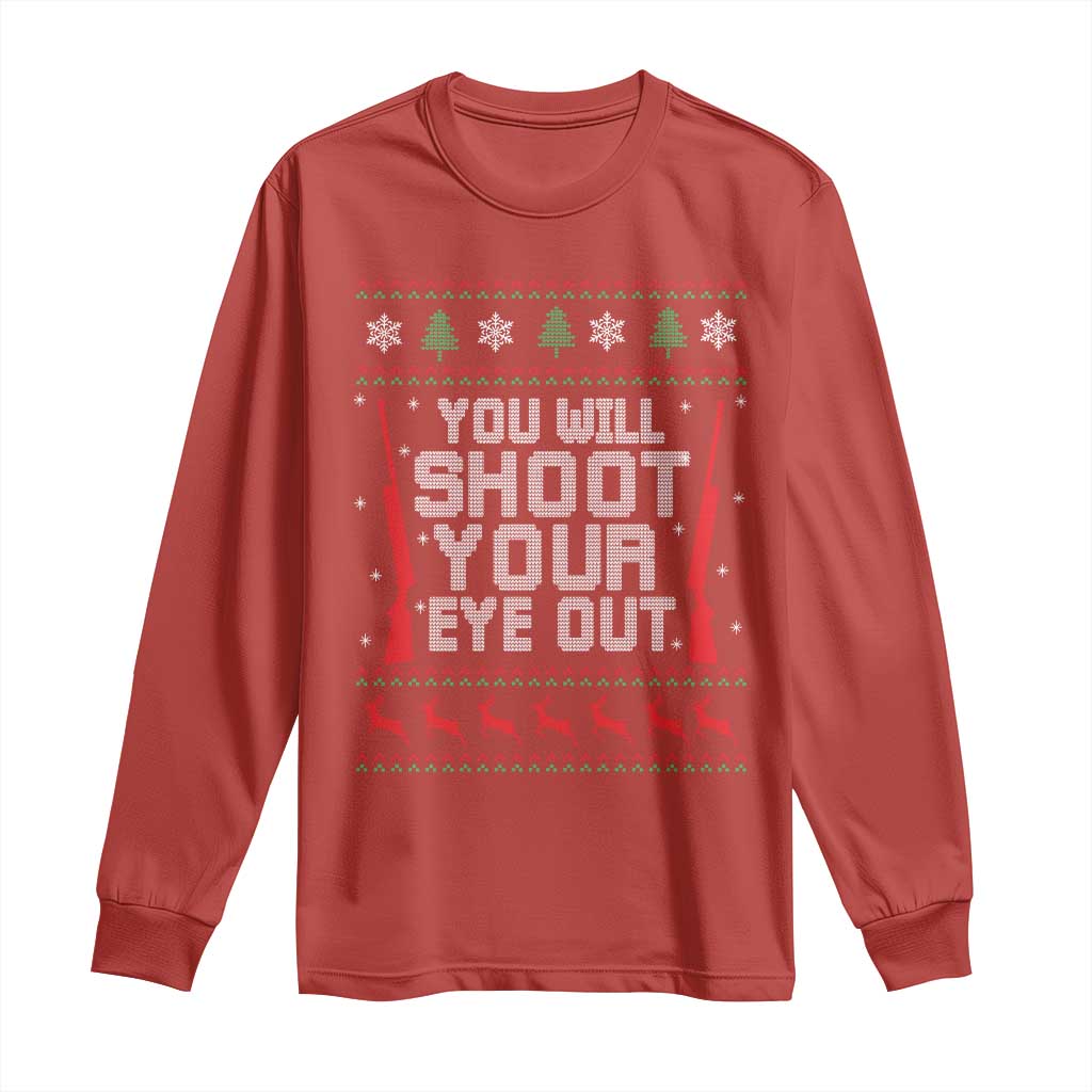 Funny You'll Shoot Your Eye Out Kid Long Sleeve Shirt Christmas Movie Guns - Wonder Print Shop