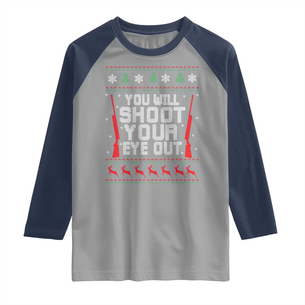Funny You'll Shoot Your Eye Out Kid Raglan Shirt Christmas Movie Guns - Wonder Print Shop