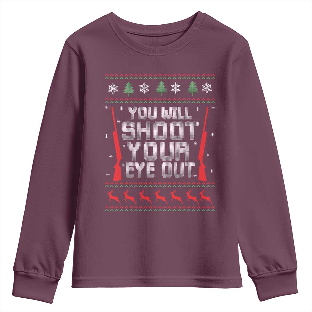 Funny You'll Shoot Your Eye Out Kid Youth Sweatshirt Christmas Movie Guns - Wonder Print Shop