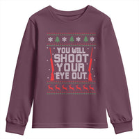 Funny You'll Shoot Your Eye Out Kid Youth Sweatshirt Christmas Movie Guns - Wonder Print Shop