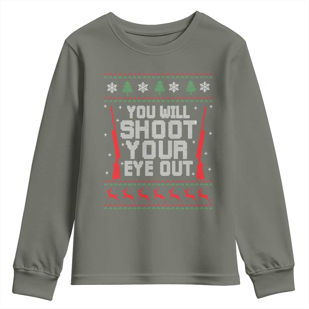 Funny You'll Shoot Your Eye Out Kid Youth Sweatshirt Christmas Movie Guns - Wonder Print Shop
