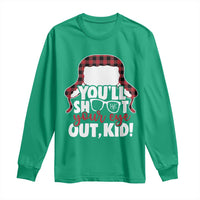 Funny You Will Shoot Your Eye Out Kid Long Sleeve Shirt Christmas Movie Glasses Hat - Wonder Print Shop