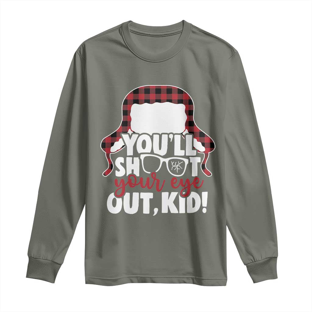 Funny You Will Shoot Your Eye Out Kid Long Sleeve Shirt Christmas Movie Glasses Hat - Wonder Print Shop