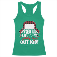 Funny You Will Shoot Your Eye Out Kid Racerback Tank Top Christmas Movie Glasses Hat - Wonder Print Shop