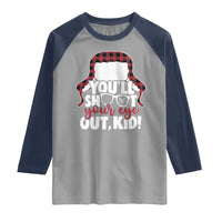 Funny You Will Shoot Your Eye Out Kid Raglan Shirt Christmas Movie Glasses Hat - Wonder Print Shop