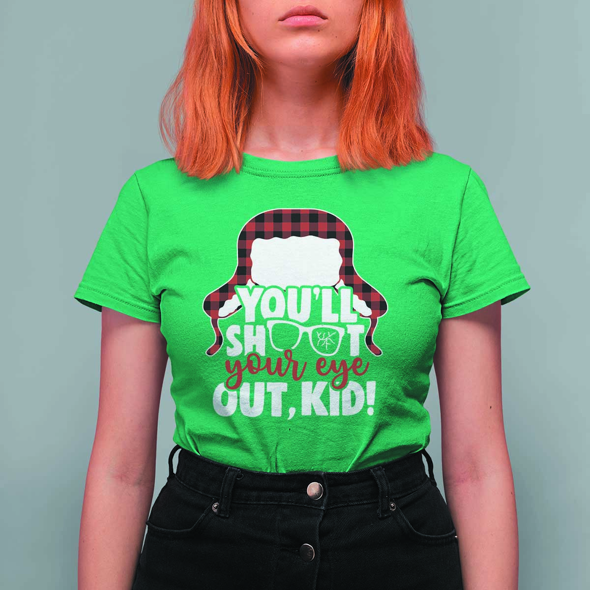 Funny You Will Shoot Your Eye Out Kid T Shirt For Women Christmas Movie Glasses Hat - Wonder Print Shop