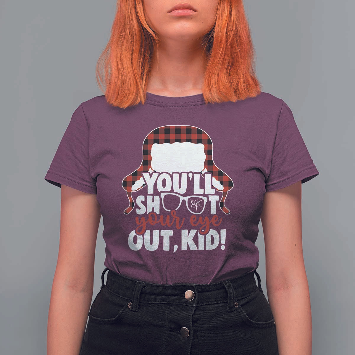 Funny You Will Shoot Your Eye Out Kid T Shirt For Women Christmas Movie Glasses Hat - Wonder Print Shop