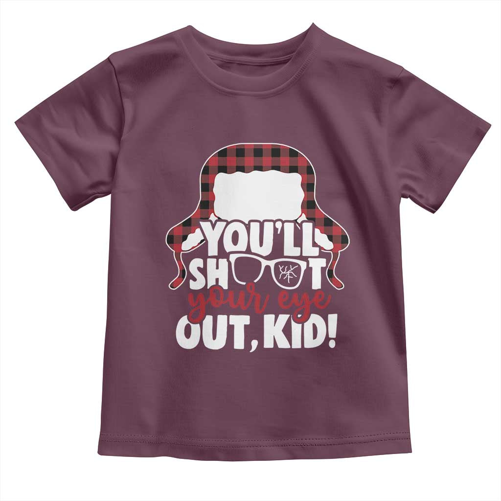 Funny You Will Shoot Your Eye Out Kid Toddler T Shirt Christmas Movie Glasses Hat - Wonder Print Shop