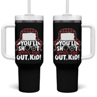 Funny You Will Shoot Your Eye Out Kid Tumbler With Handle Christmas Movie Glasses Hat - Wonder Print Shop