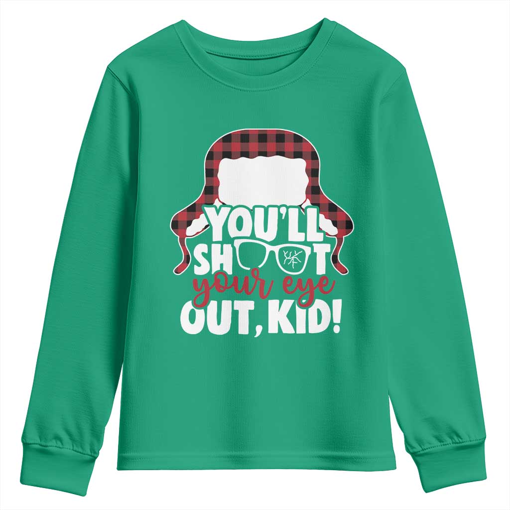 Funny You Will Shoot Your Eye Out Kid Youth Sweatshirt Christmas Movie Glasses Hat - Wonder Print Shop