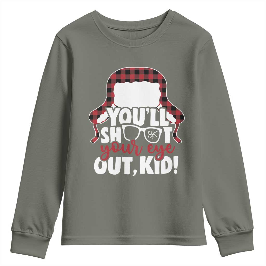 Funny You Will Shoot Your Eye Out Kid Youth Sweatshirt Christmas Movie Glasses Hat - Wonder Print Shop