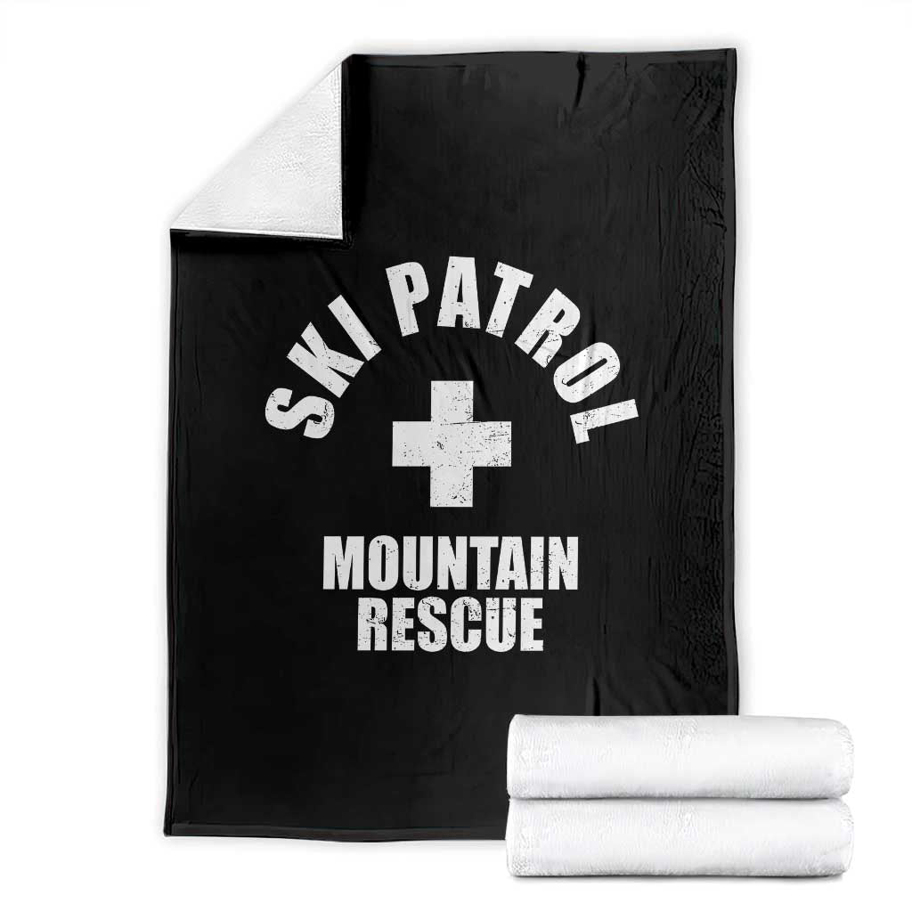 Ski Patrol Mountain Rescue Throw Blanket Winter Slopes Skiing Snowboarding - Wonder Print Shop