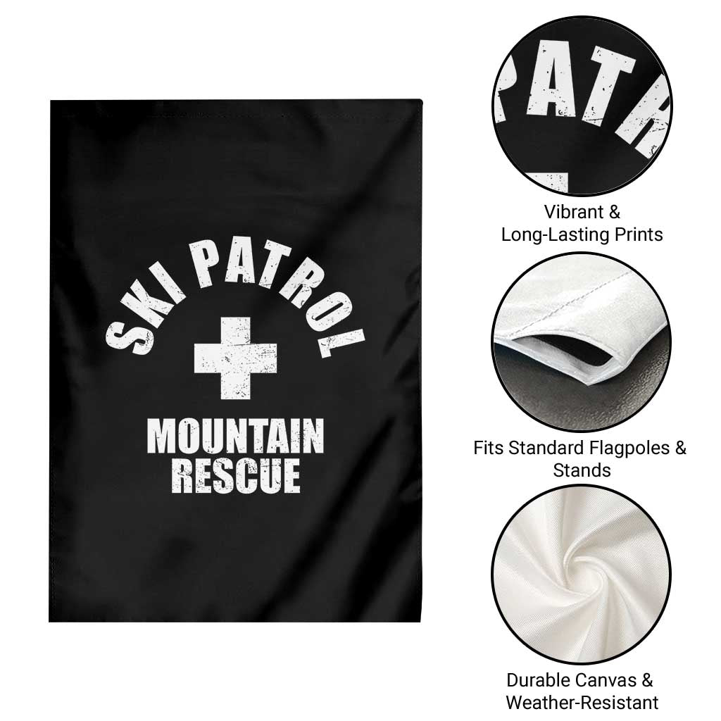 Ski Patrol Mountain Rescue Garden Flag Winter Slopes Skiing Snowboarding - Wonder Print Shop