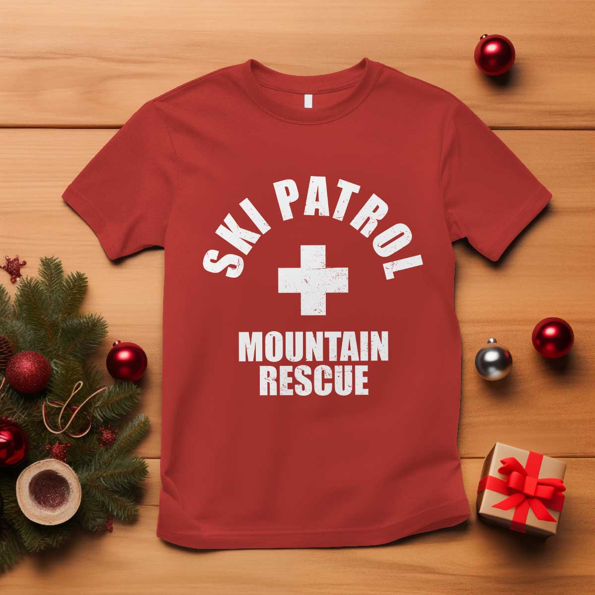 Ski Patrol Mountain Rescue T Shirt Winter Slopes Skiing Snowboarding - Wonder Print Shop
