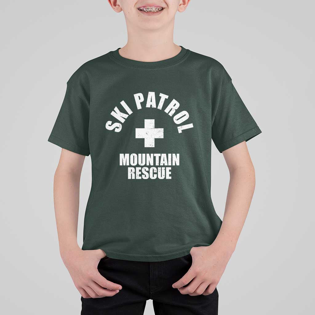 Ski Patrol Mountain Rescue T Shirt For Kid Winter Slopes Skiing Snowboarding - Wonder Print Shop