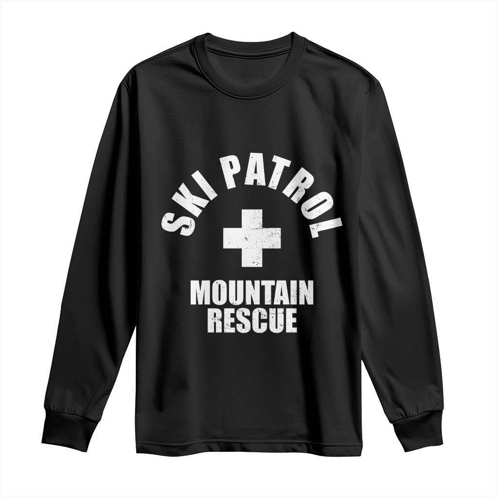 Ski Patrol Mountain Rescue Long Sleeve Shirt Winter Slopes Skiing Snowboarding - Wonder Print Shop