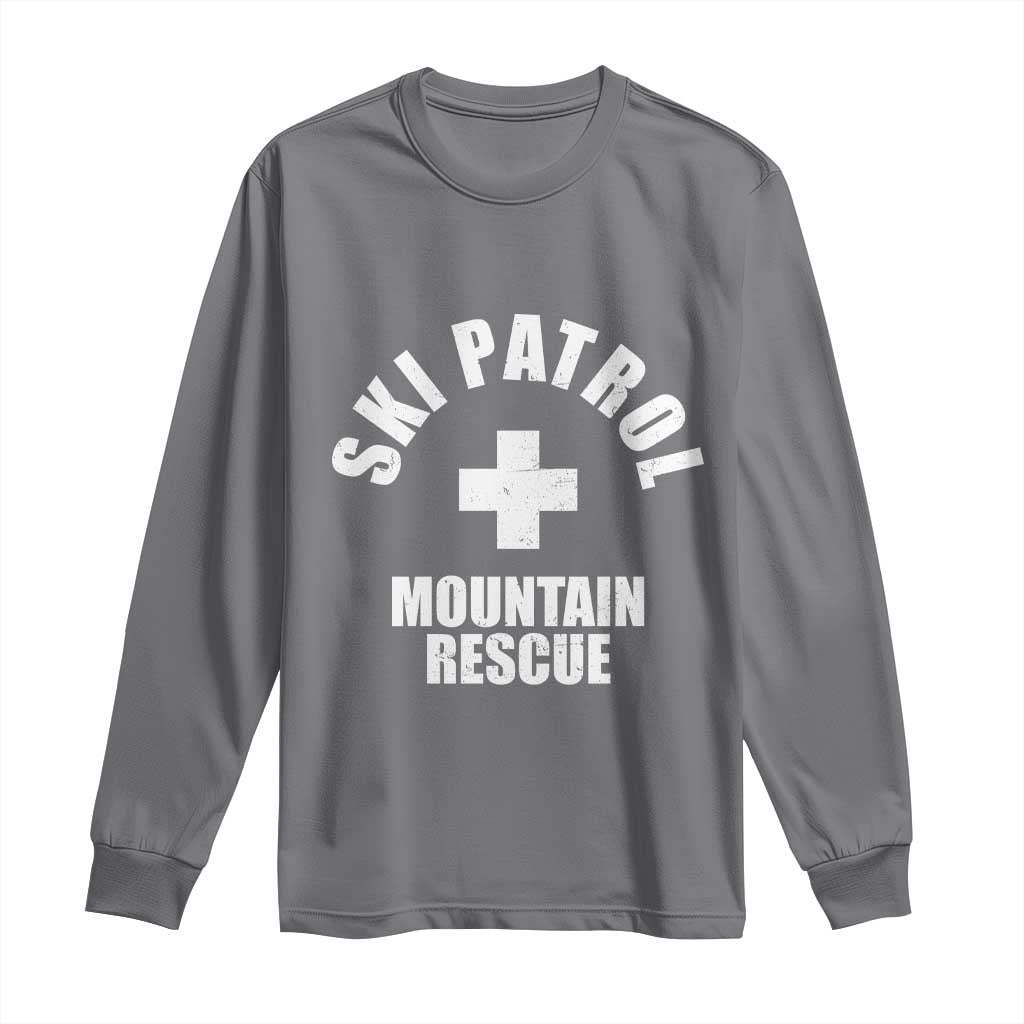 Ski Patrol Mountain Rescue Long Sleeve Shirt Winter Slopes Skiing Snowboarding - Wonder Print Shop