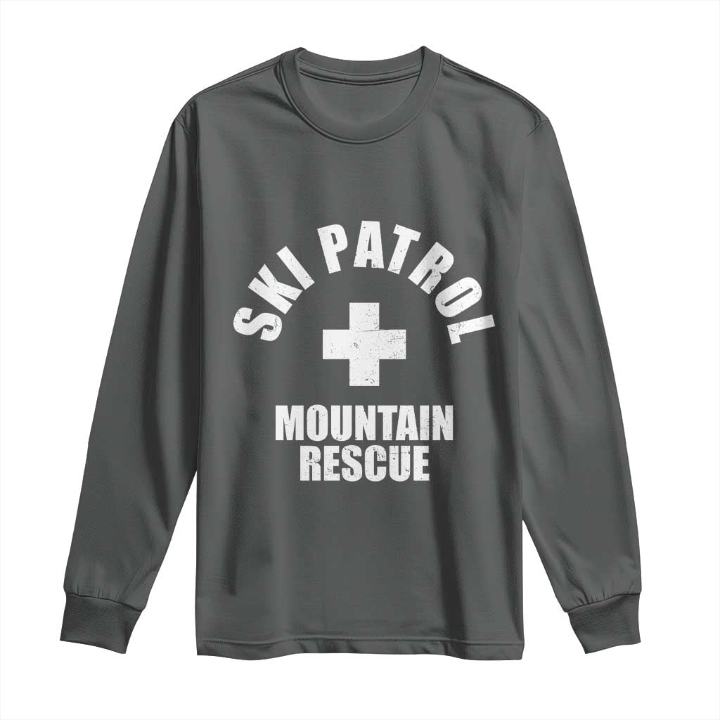 Ski Patrol Mountain Rescue Long Sleeve Shirt Winter Slopes Skiing Snowboarding - Wonder Print Shop