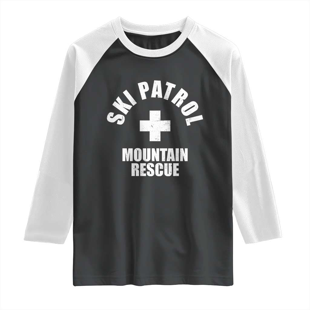 Ski Patrol Mountain Rescue Raglan Shirt Winter Slopes Skiing Snowboarding - Wonder Print Shop