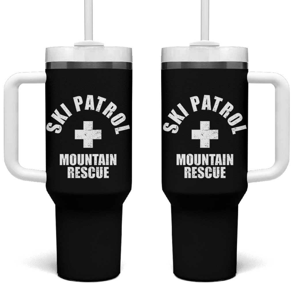 Ski Patrol Mountain Rescue Tumbler With Handle Winter Slopes Skiing Snowboarding - Wonder Print Shop