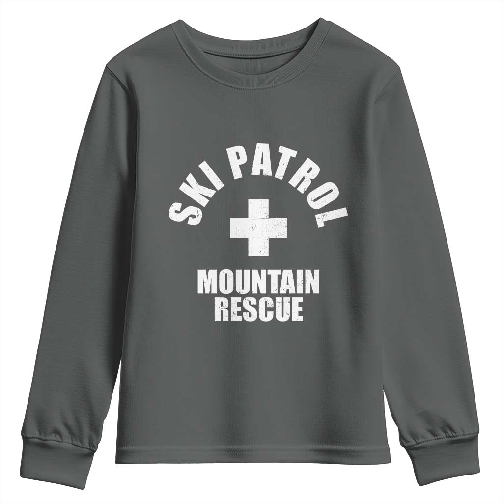 Ski Patrol Mountain Rescue Youth Sweatshirt Winter Slopes Skiing Snowboarding - Wonder Print Shop