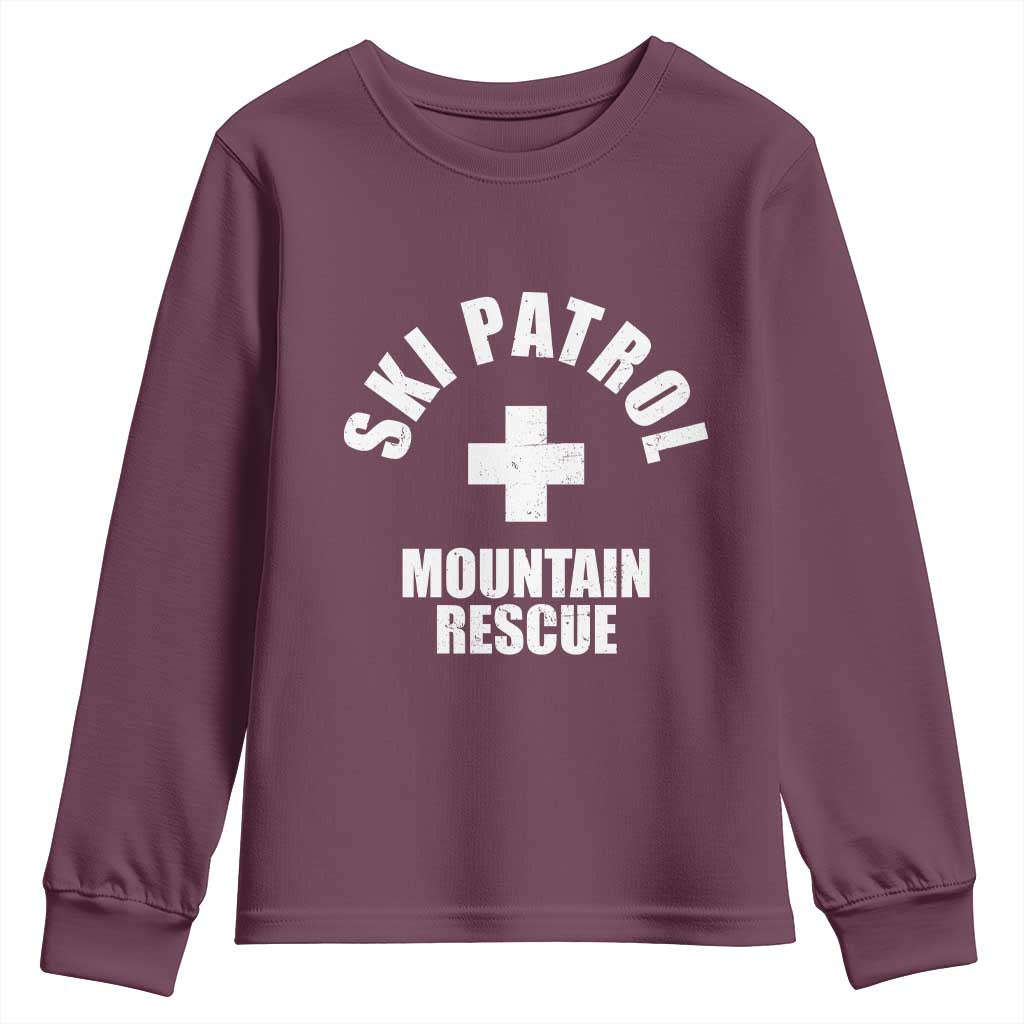 Ski Patrol Mountain Rescue Youth Sweatshirt Winter Slopes Skiing Snowboarding - Wonder Print Shop
