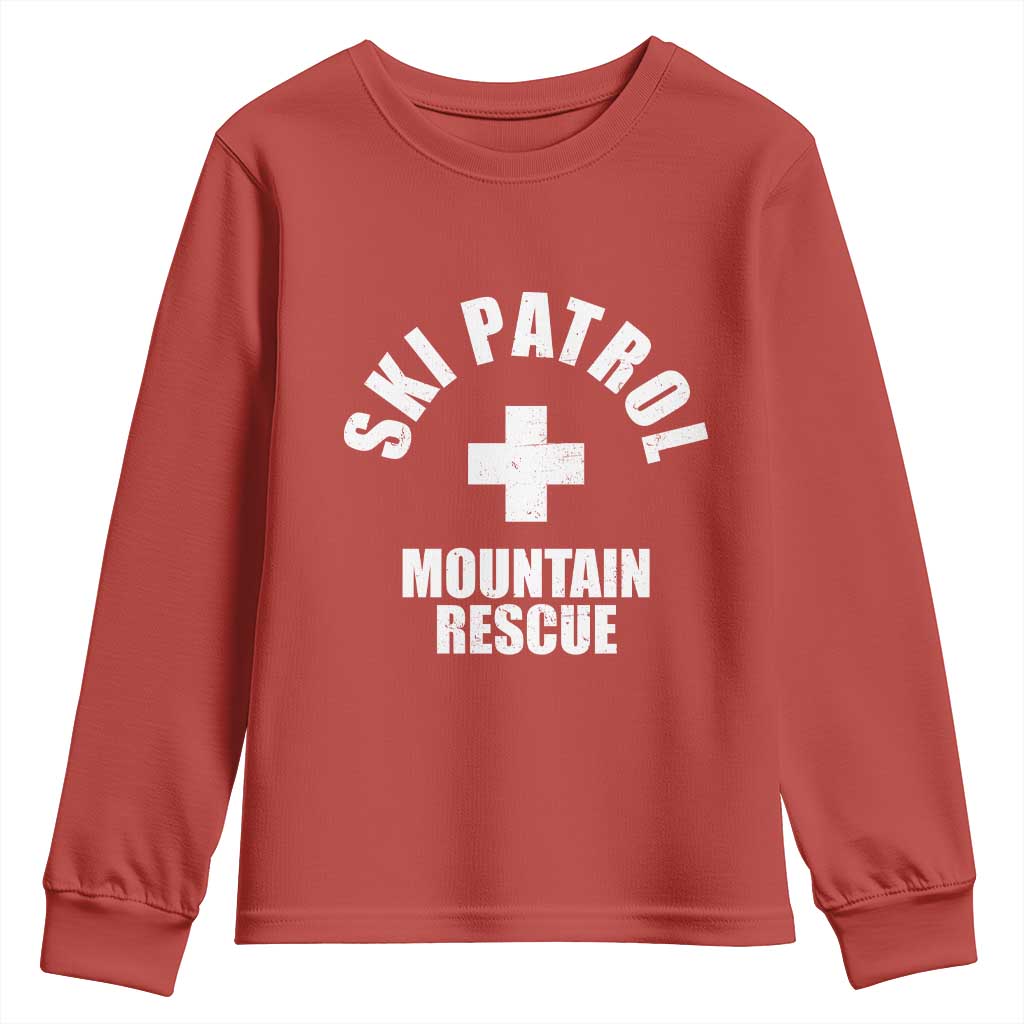 Ski Patrol Mountain Rescue Youth Sweatshirt Winter Slopes Skiing Snowboarding - Wonder Print Shop