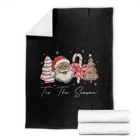 Funny Black Christmas Throw Blanket Tis The Season African American Santa - Wonder Print Shop