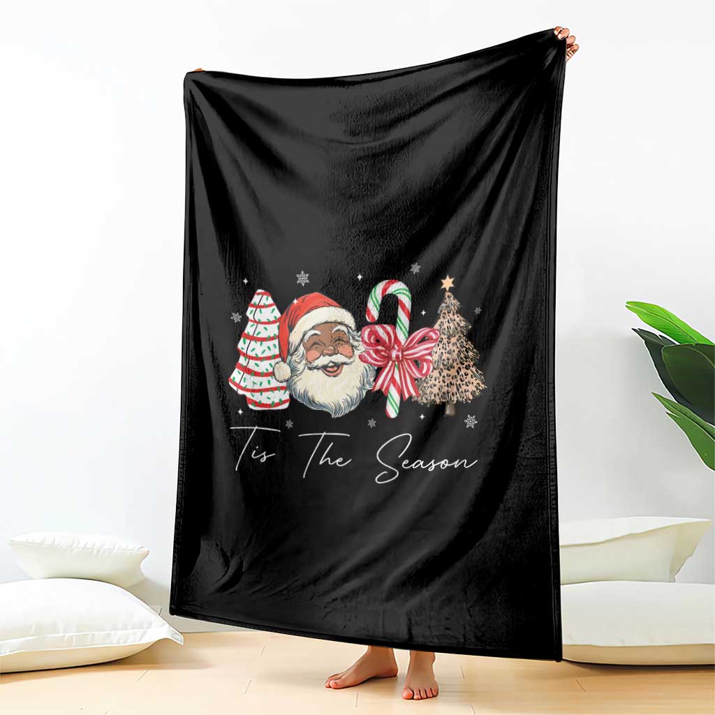 Funny Black Christmas Throw Blanket Tis The Season African American Santa - Wonder Print Shop