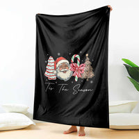 Funny Black Christmas Throw Blanket Tis The Season African American Santa - Wonder Print Shop