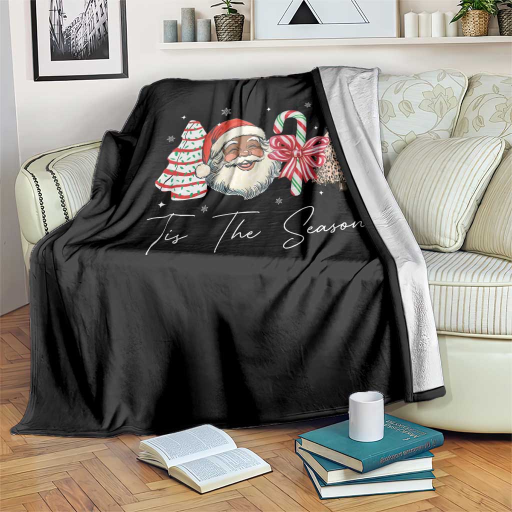Funny Black Christmas Throw Blanket Tis The Season African American Santa - Wonder Print Shop