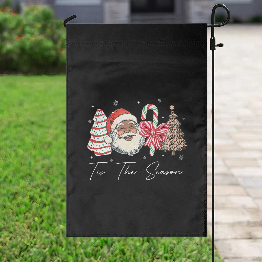 Funny Black Christmas Garden Flag Tis The Season African American Santa - Wonder Print Shop