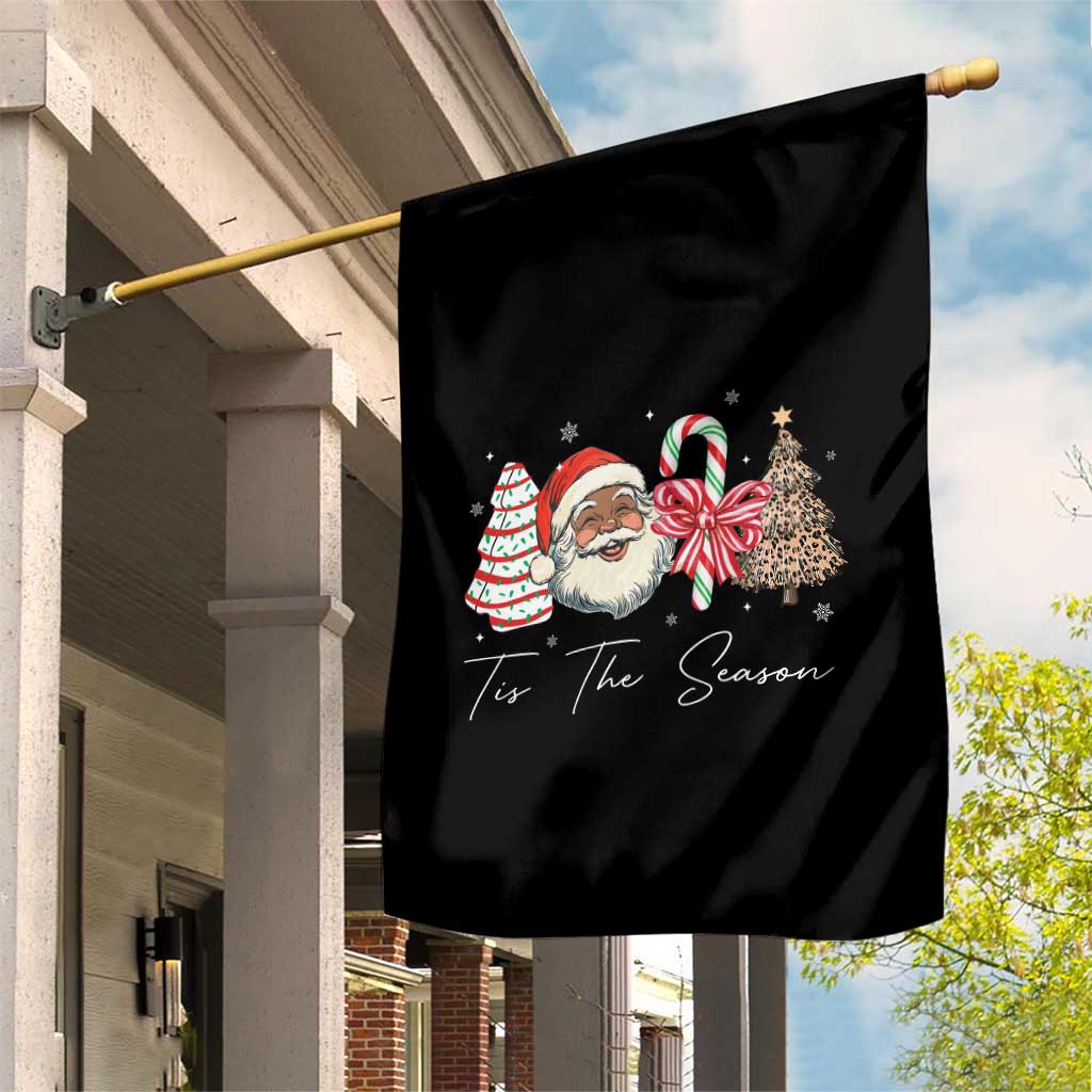 Funny Black Christmas Garden Flag Tis The Season African American Santa - Wonder Print Shop