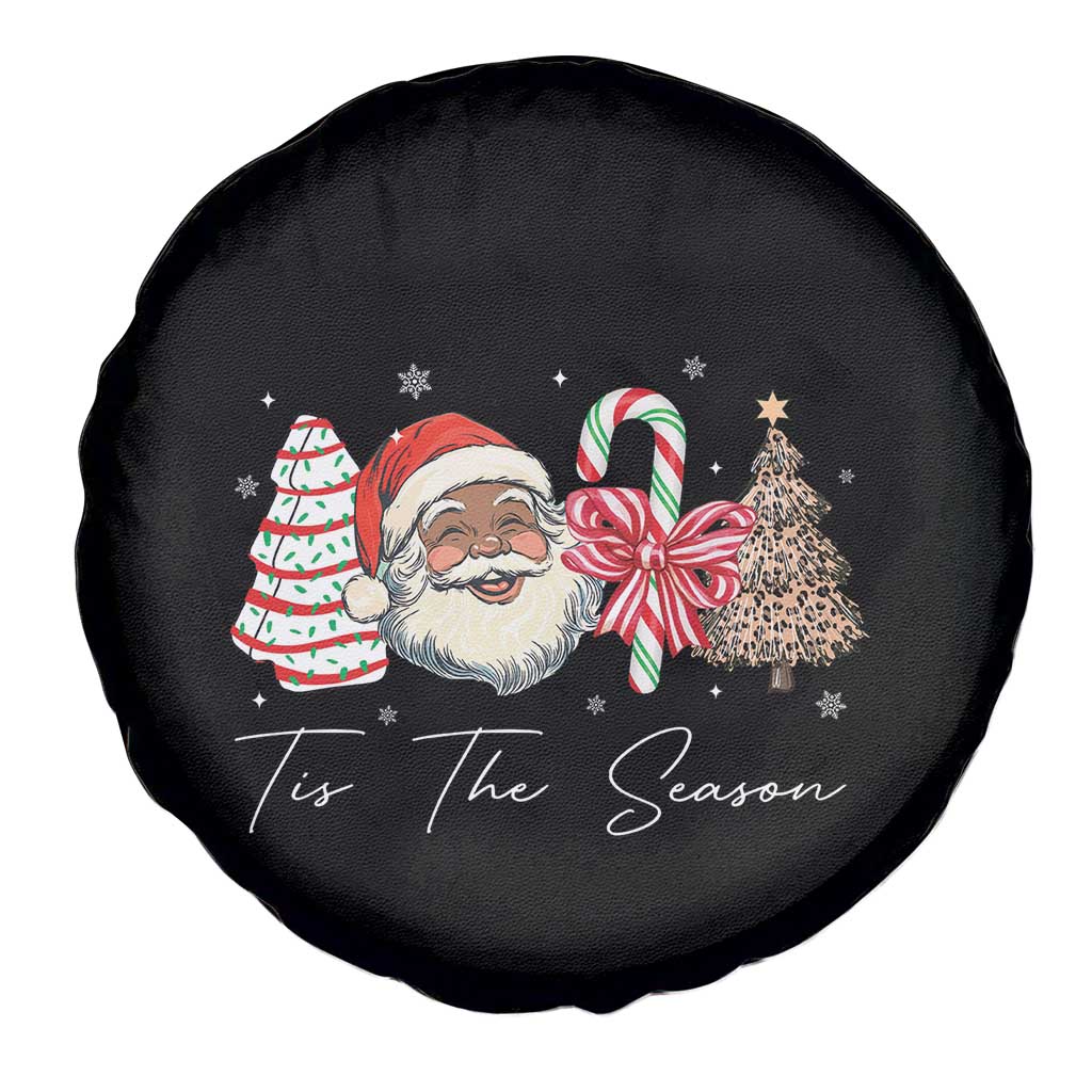 Funny Black Christmas Spare Tire Cover Tis The Season African American Santa - Wonder Print Shop