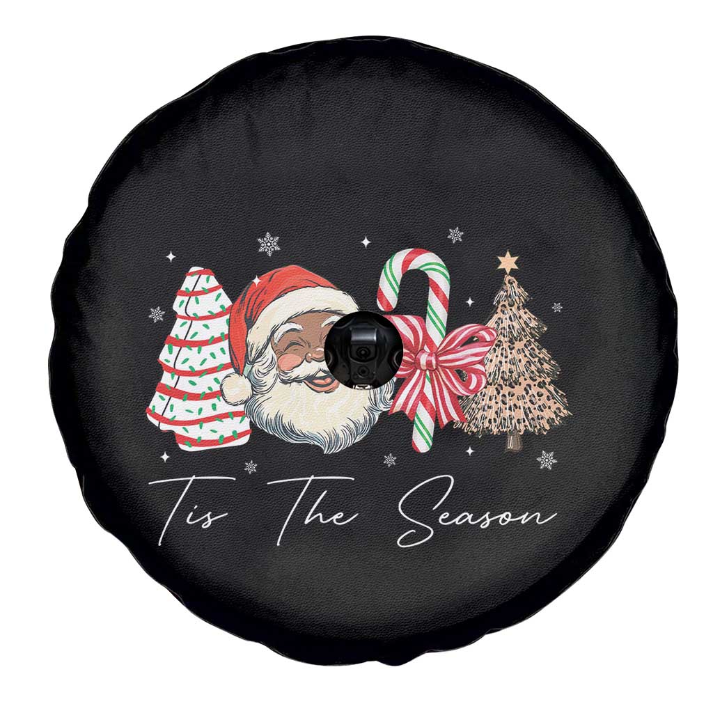 Funny Black Christmas Spare Tire Cover Tis The Season African American Santa - Wonder Print Shop