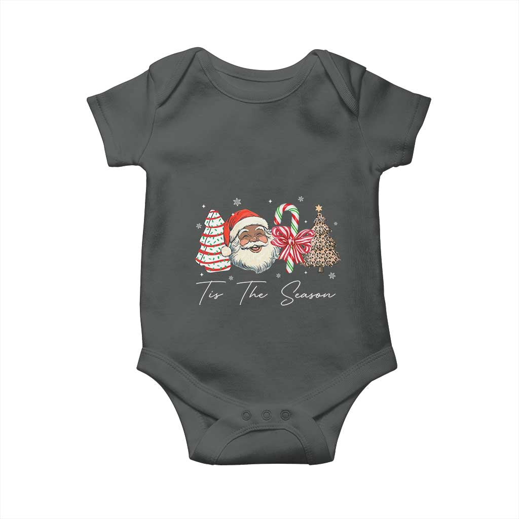 Funny Black Christmas Baby Onesie Tis The Season African American Santa - Wonder Print Shop