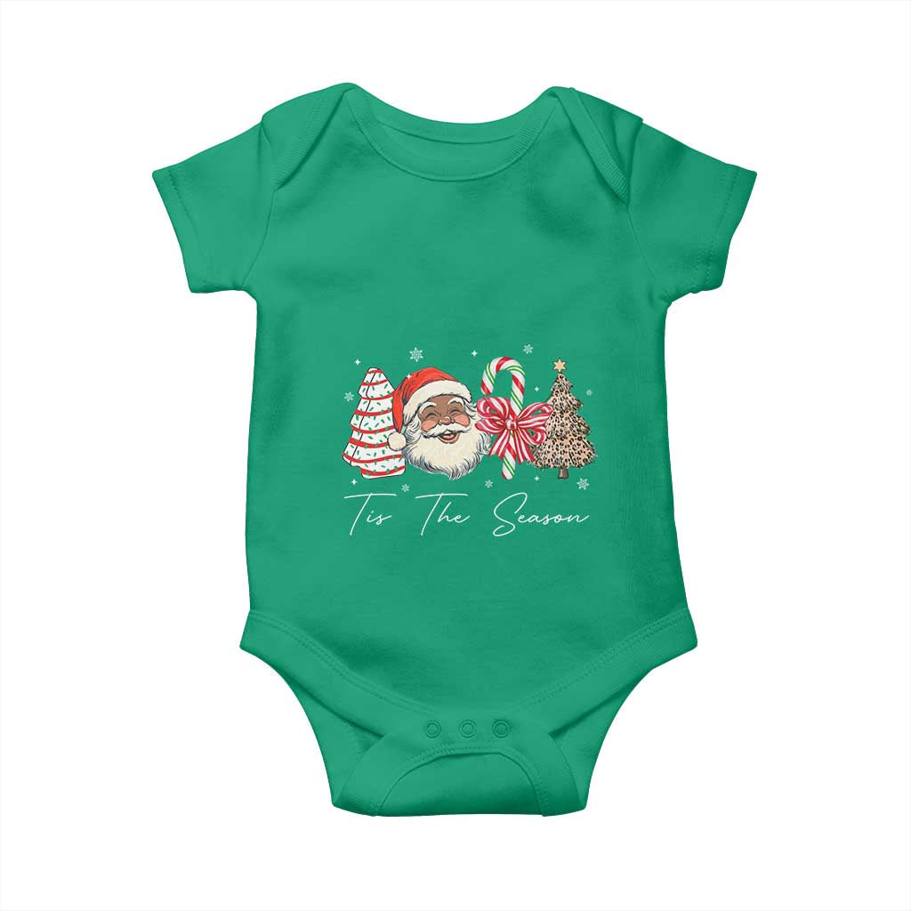 Funny Black Christmas Baby Onesie Tis The Season African American Santa - Wonder Print Shop